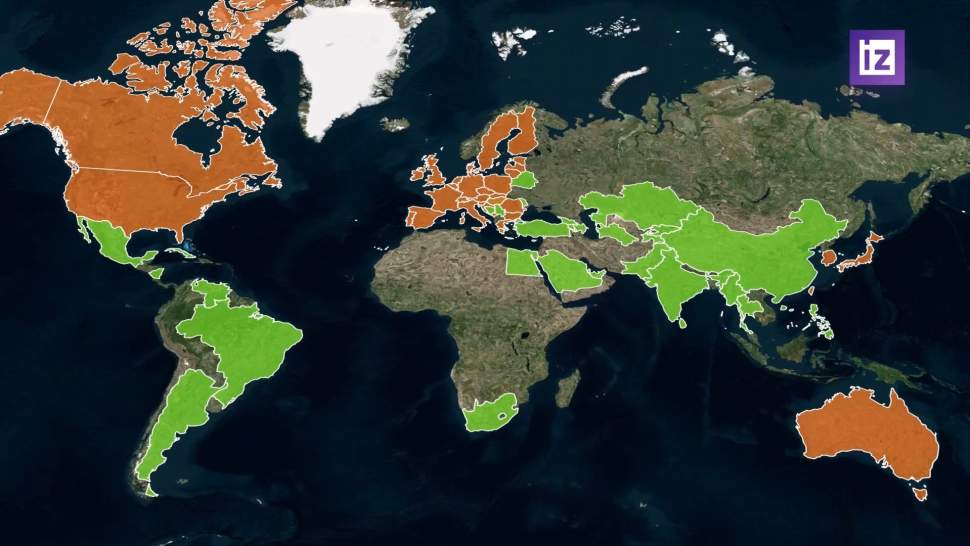 Карта: страны мира, кто поддержал РФ, кто ввел санкции